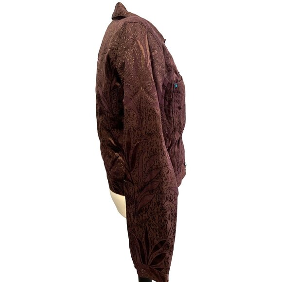 Vintage Brown Jacket by Carrie Allen with Blue Gemstone Buttons sz Medium Bust P - Picture 7 of 9